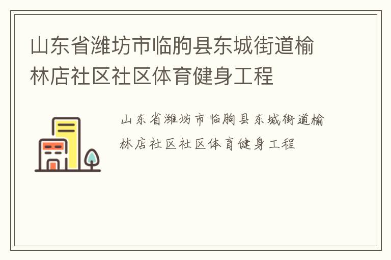 山東省濰坊市臨朐縣東城街道榆林店社區(qū)社區(qū)體育健身工程