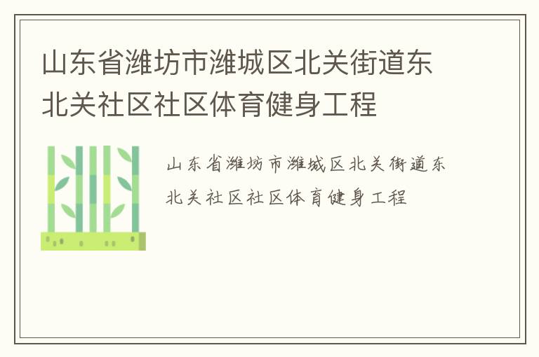 山東省濰坊市濰城區(qū)北關(guān)街道東北關(guān)社區(qū)社區(qū)體育健身工程