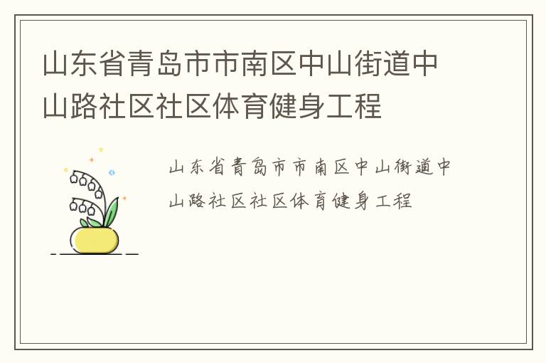 山東省青島市市南區(qū)中山街道中山路社區(qū)社區(qū)體育健身工程