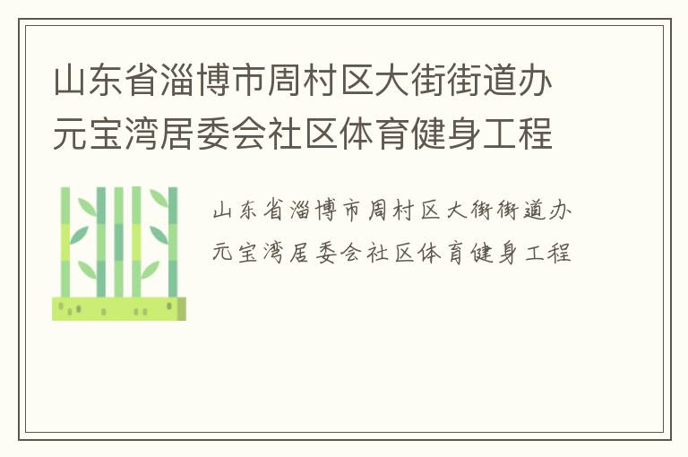 山東省淄博市周村區(qū)大街街道辦元寶灣居委會(huì)社區(qū)體育健身工程