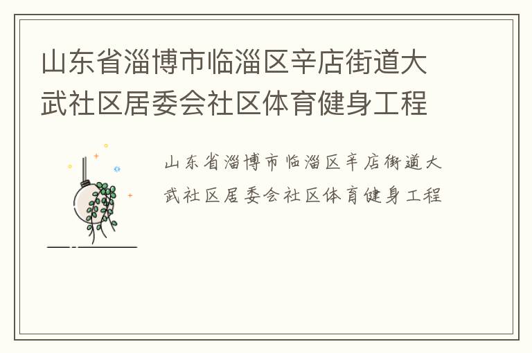 山東省淄博市臨淄區(qū)辛店街道大武社區(qū)居委會社區(qū)體育健身工程