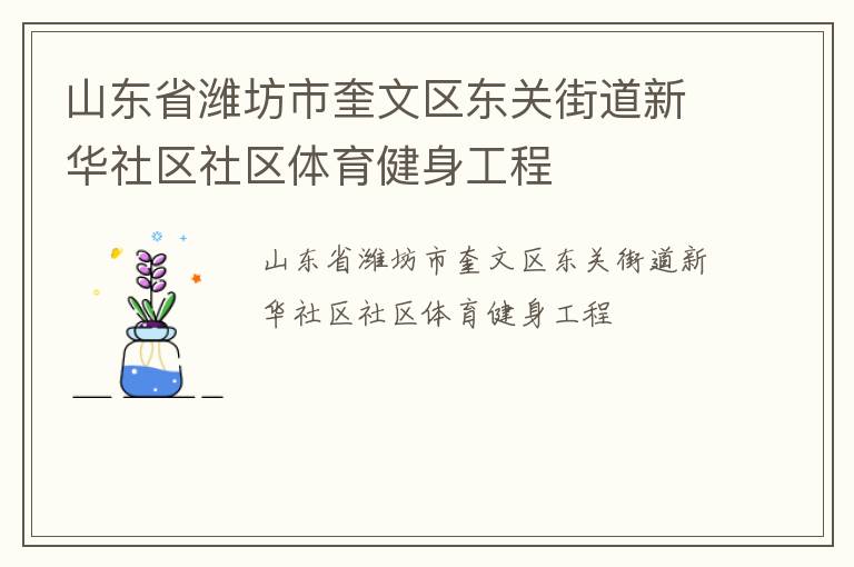 山東省濰坊市奎文區(qū)東關(guān)街道新華社區(qū)社區(qū)體育健身工程