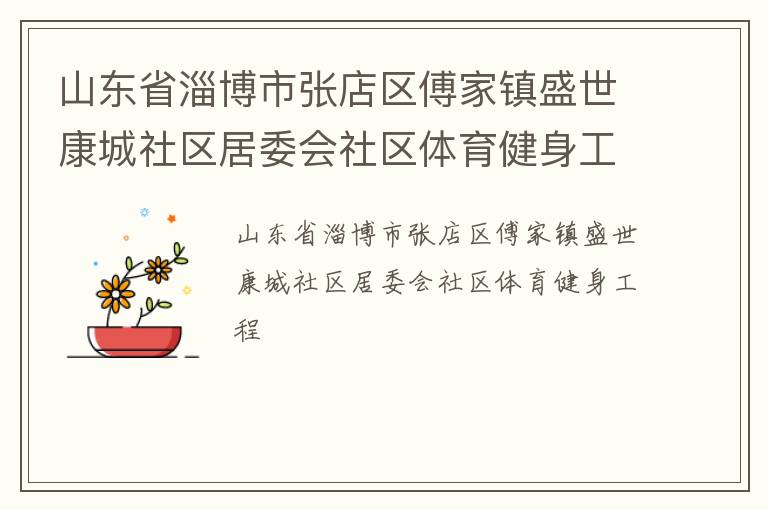 山東省淄博市張店區(qū)傅家鎮(zhèn)盛世康城社區(qū)居委會(huì)社區(qū)體育健身工程