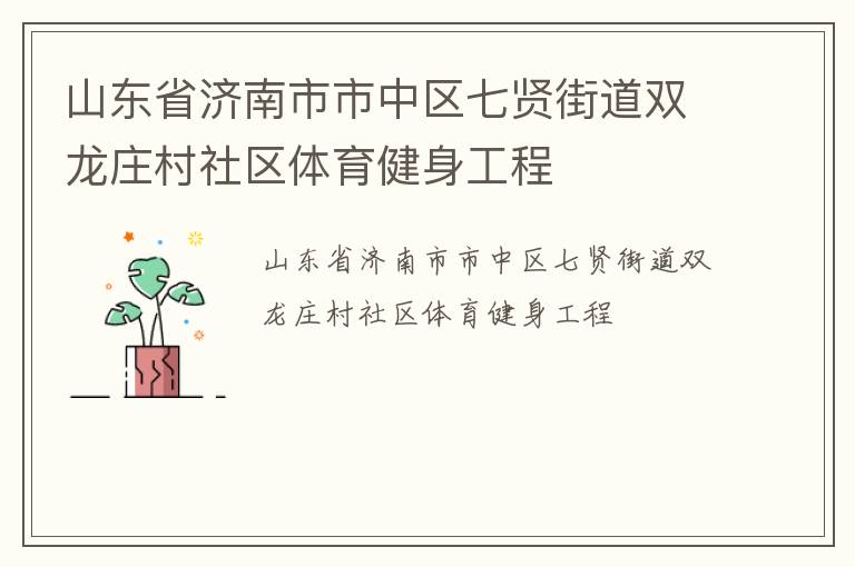 山東省濟南市市中區(qū)七賢街道雙龍莊村社區(qū)體育健身工程