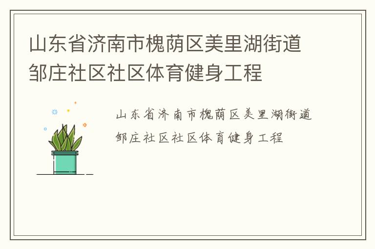 山東省濟南市槐蔭區(qū)美里湖街道鄒莊社區(qū)社區(qū)體育健身工程