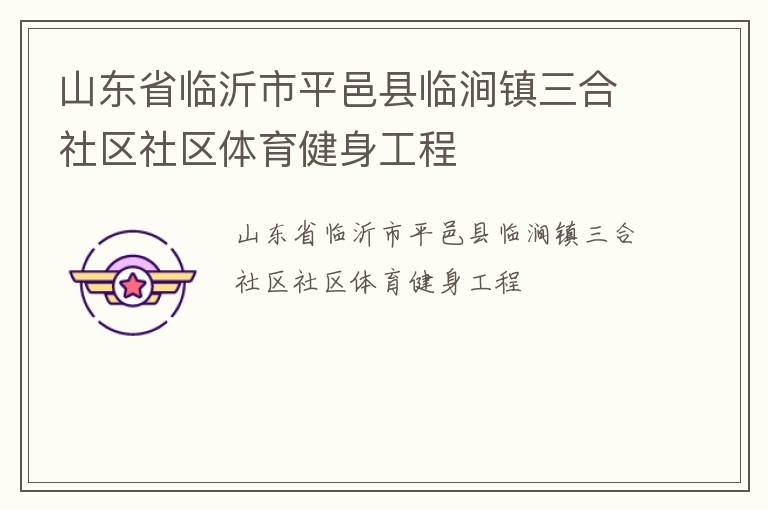 山東省臨沂市平邑縣臨澗鎮(zhèn)三合社區(qū)社區(qū)體育健身工程