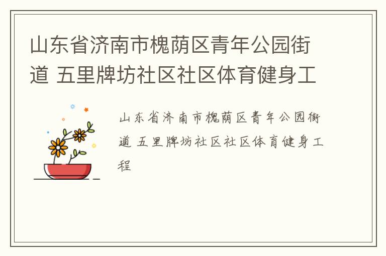 山東省濟(jì)南市槐蔭區(qū)青年公園街道 五里牌坊社區(qū)社區(qū)體育健身工程