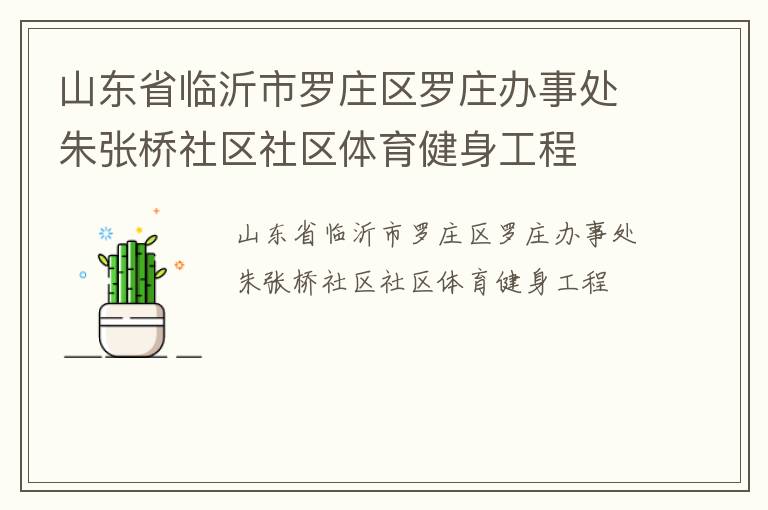 山東省臨沂市羅莊區(qū)羅莊辦事處朱張橋社區(qū)社區(qū)體育健身工程