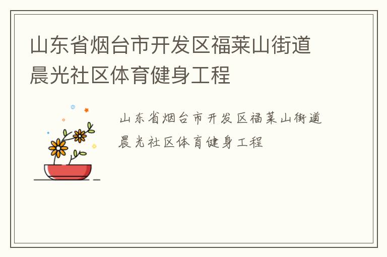 山東省煙臺(tái)市開發(fā)區(qū)福萊山街道晨光社區(qū)體育健身工程