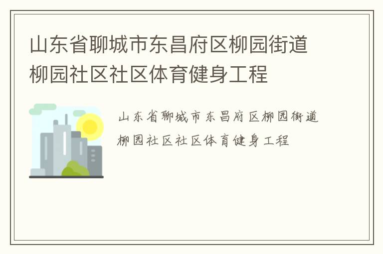 山東省聊城市東昌府區(qū)柳園街道柳園社區(qū)社區(qū)體育健身工程