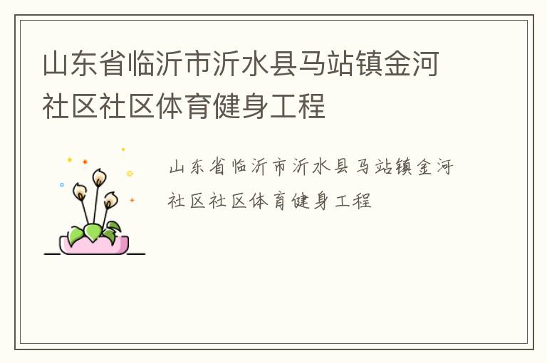 山東省臨沂市沂水縣馬站鎮(zhèn)金河社區(qū)社區(qū)體育健身工程