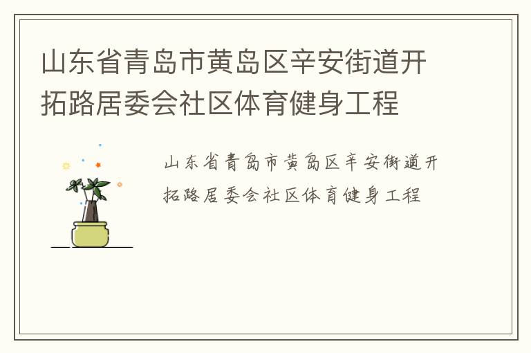 山東省青島市黃島區(qū)辛安街道開拓路居委會(huì)社區(qū)體育健身工程