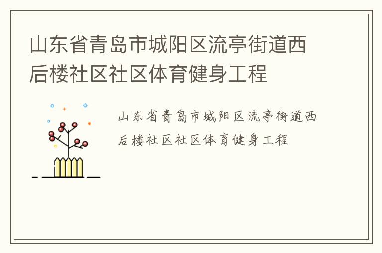 山東省青島市城陽區(qū)流亭街道西后樓社區(qū)社區(qū)體育健身工程