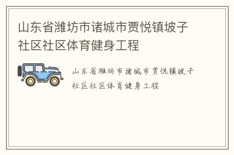 山東省濰坊市諸城市賈悅鎮(zhèn)坡子社區(qū)社區(qū)體育健身工程