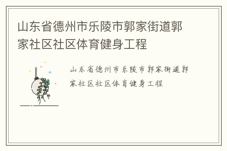 山東省德州市樂(lè)陵市郭家街道郭家社區(qū)社區(qū)體育健身工程