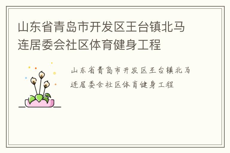 山東省青島市開發(fā)區(qū)王臺鎮(zhèn)北馬連居委會社區(qū)體育健身工程