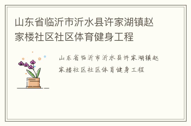 山東省臨沂市沂水縣許家湖鎮(zhèn)趙家樓社區(qū)社區(qū)體育健身工程