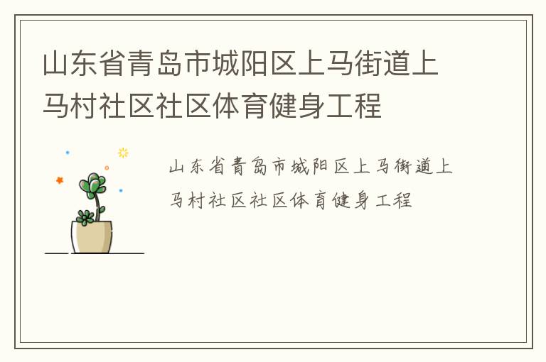 山東省青島市城陽區(qū)上馬街道上馬村社區(qū)社區(qū)體育健身工程