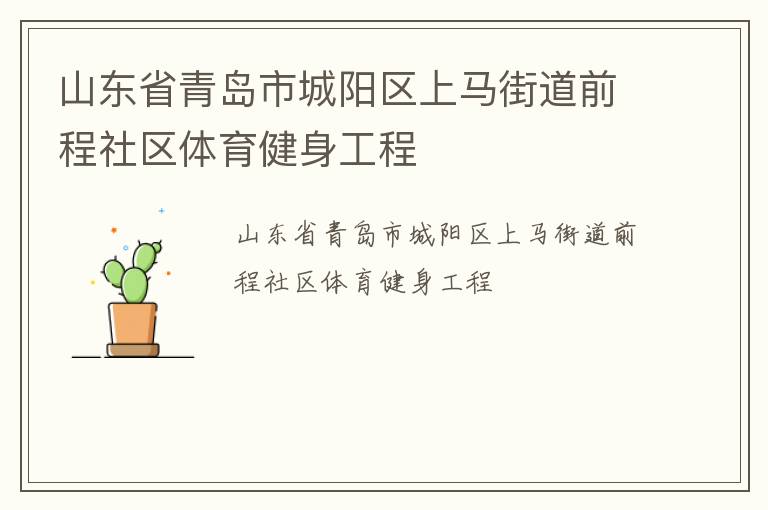 山東省青島市城陽(yáng)區(qū)上馬街道前程社區(qū)體育健身工程