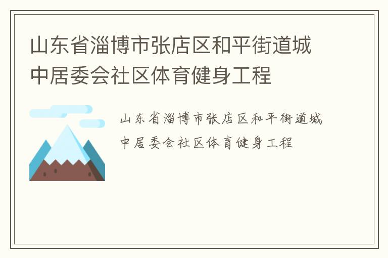 山東省淄博市張店區(qū)和平街道城中居委會(huì)社區(qū)體育健身工程