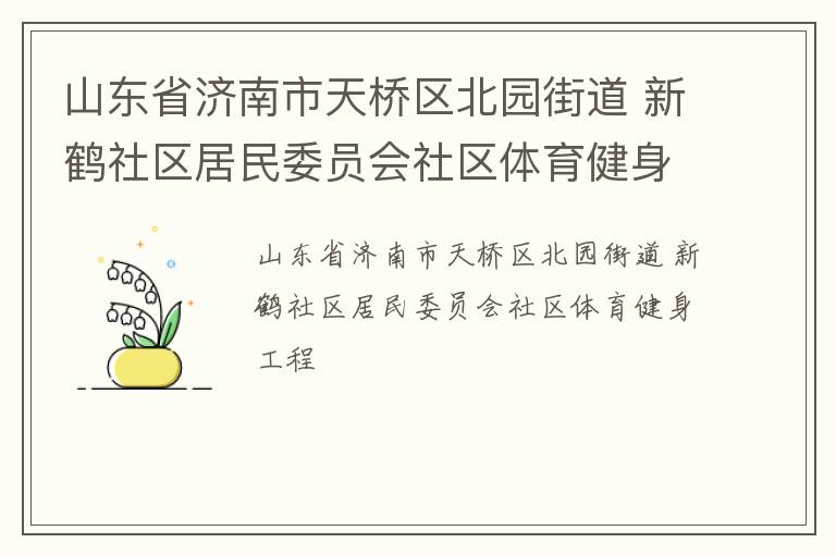 山東省濟(jì)南市天橋區(qū)北園街道 新鶴社區(qū)居民委員會(huì)社區(qū)體育健身工程