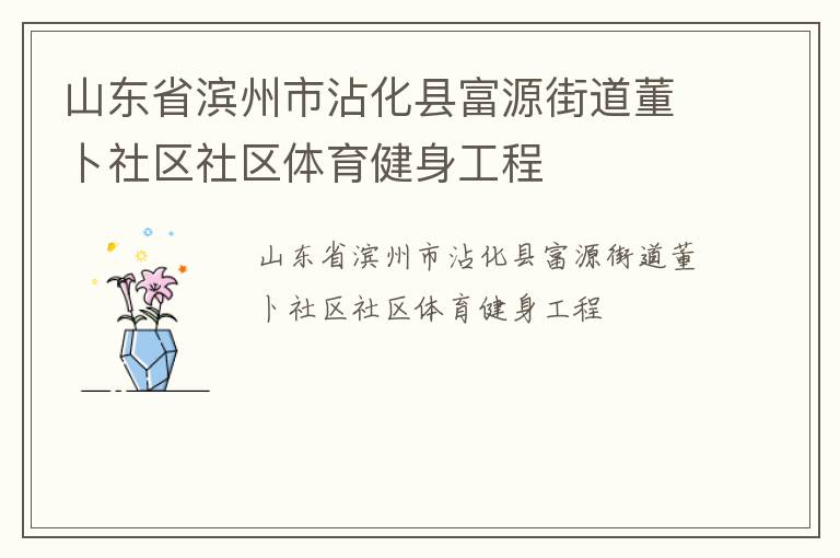 山東省濱州市沾化縣富源街道董卜社區(qū)社區(qū)體育健身工程