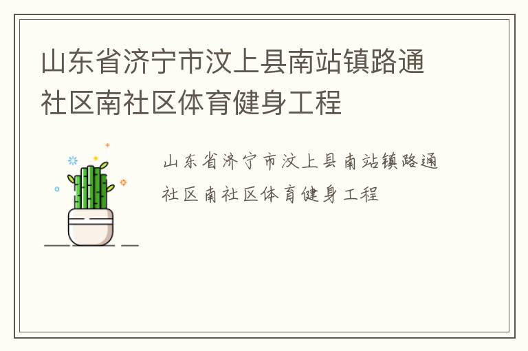 山東省濟寧市汶上縣南站鎮(zhèn)路通社區(qū)南社區(qū)體育健身工程