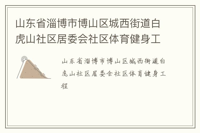 山東省淄博市博山區(qū)城西街道白虎山社區(qū)居委會社區(qū)體育健身工程
