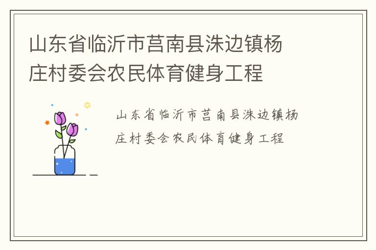 山東省臨沂市莒南縣洙邊鎮(zhèn)楊  莊村委會農(nóng)民體育健身工程