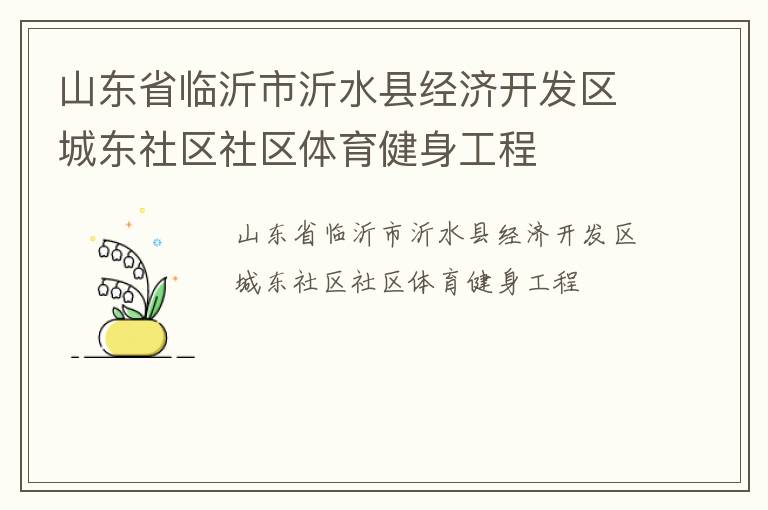 山東省臨沂市沂水縣經(jīng)濟(jì)開發(fā)區(qū)城東社區(qū)社區(qū)體育健身工程