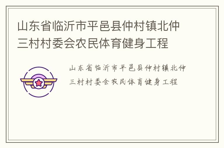 山東省臨沂市平邑縣仲村鎮(zhèn)北仲三村村委會(huì)農(nóng)民體育健身工程