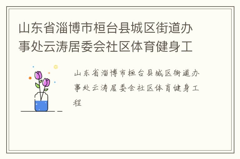 山東省淄博市桓臺(tái)縣城區(qū)街道辦事處云濤居委會(huì)社區(qū)體育健身工程