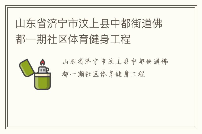 山東省濟寧市汶上縣中都街道佛都一期社區(qū)體育健身工程