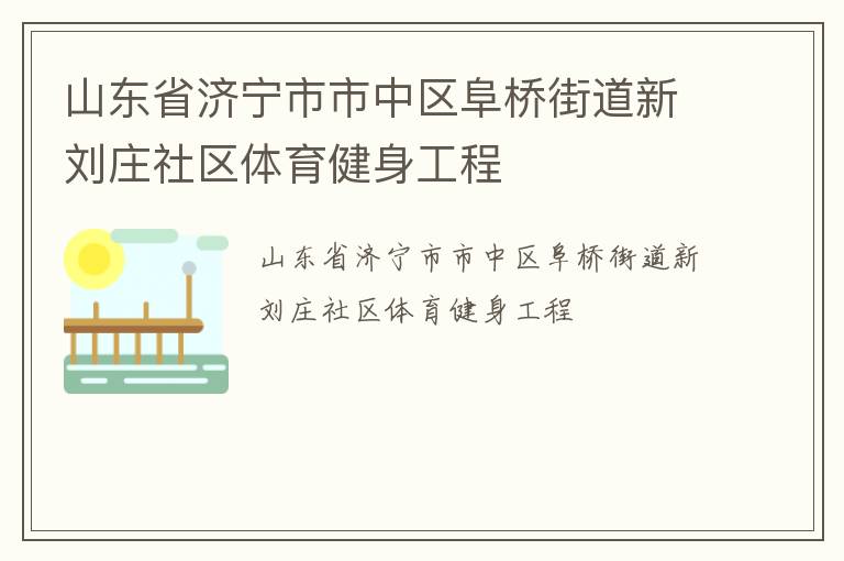 山東省濟(jì)寧市市中區(qū)阜橋街道新劉莊社區(qū)體育健身工程