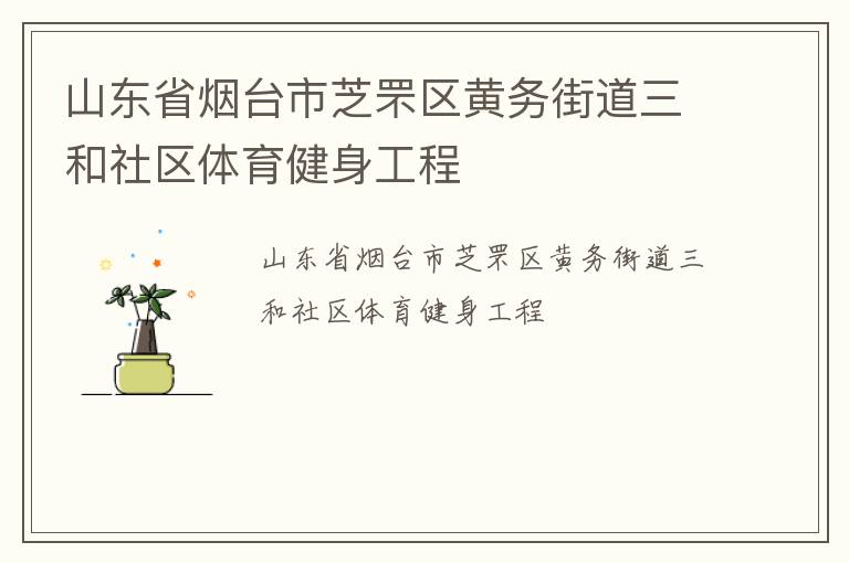 山東省煙臺市芝罘區(qū)黃務街道三和社區(qū)體育健身工程