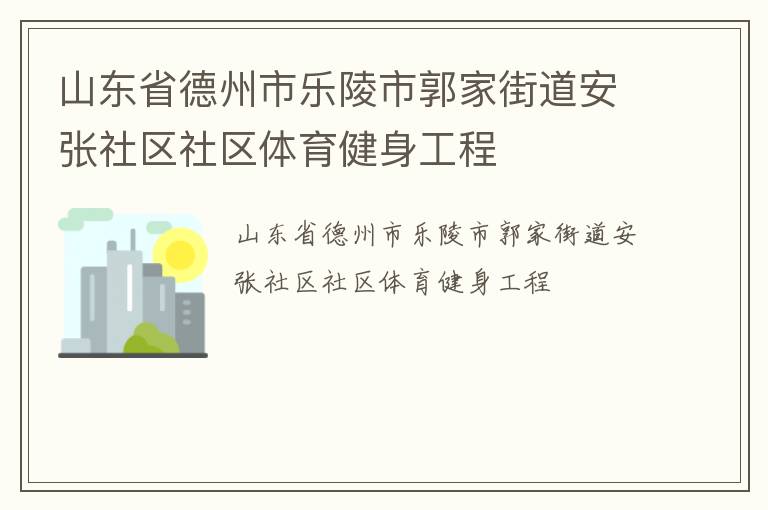 山東省德州市樂陵市郭家街道安張社區(qū)社區(qū)體育健身工程