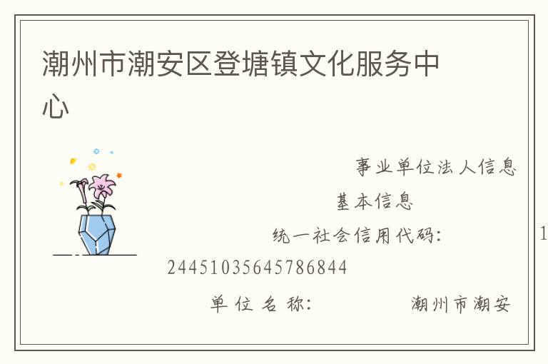 潮州市潮安區(qū)登塘鎮(zhèn)文化服務中心