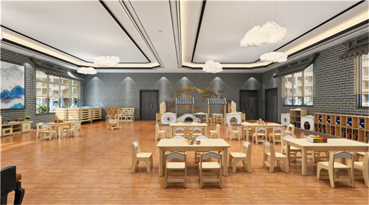 南方幼兒園室內(nèi)整體設(shè)計(jì):新中式教室 南方幼兒園室內(nèi)整體設(shè)計(jì):新中式教室