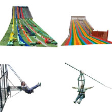 戶外大型游樂設(shè)備人造草坪彩虹滑道景區(qū)游樂項目  滑索滑道無動力設(shè)備娛樂項目2020