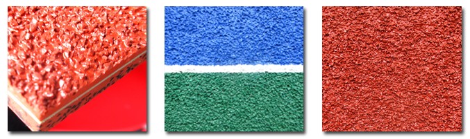 全聚氨酯實(shí)心現(xiàn)場(chǎng)澆注工法-混合型噴顆粒塑膠跑道